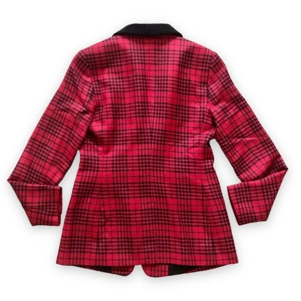 Banana Republic Red Plaid Captain's Blazer NWT Wool Size 6 - Picture 6 of 10